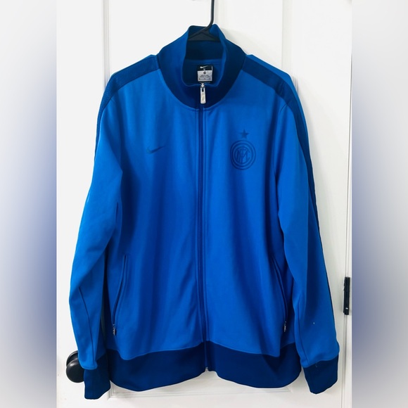 🇮🇹 Y2K Nike Inter Milan Soccer Jacket Rare Retro Blockore size XL color Blue